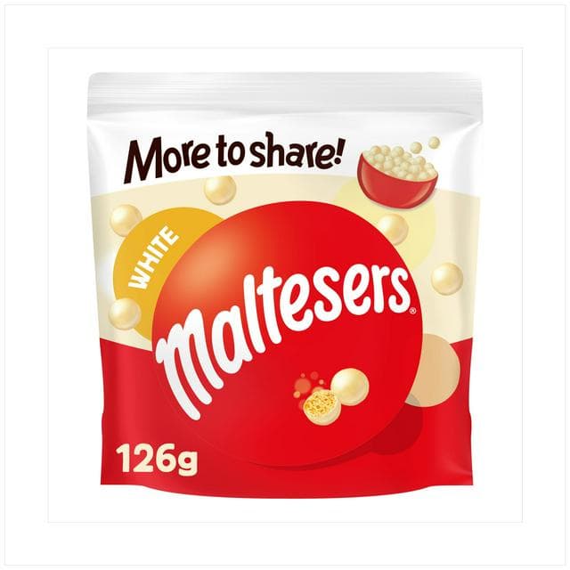 Maltesers White Chocolate & Honeycomb More to Share Pouch 126g - gallery image 1
