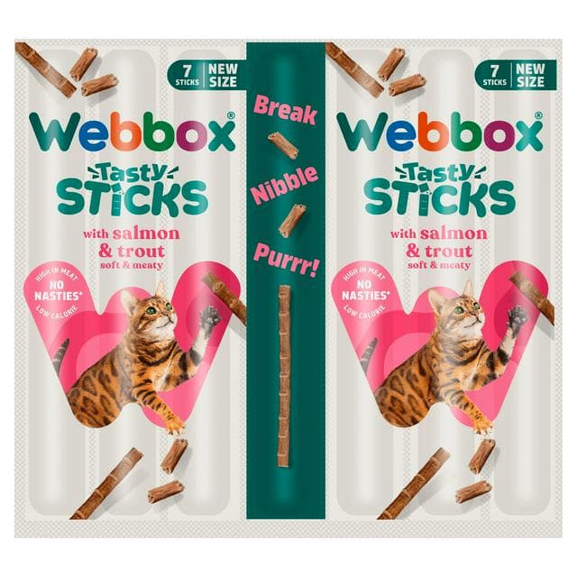 Webbox Tasty Sticks with Salmon & Trout Cat Treats 7 x 5g - gallery image 1