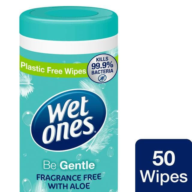 Wet Ones Be Gentle Fragrance Free with Aloe Antibacterial Hand Wipes x50 - gallery image 1