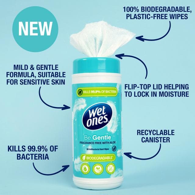 Wet Ones Be Gentle 50 x Anti-Bacterial Hand Wipes - gallery image 3