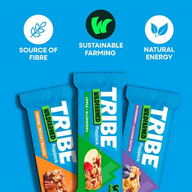 Tribe Wildfarmed Apple + Raspberry Flapjack Bars 3 x 50g - gallery image 3