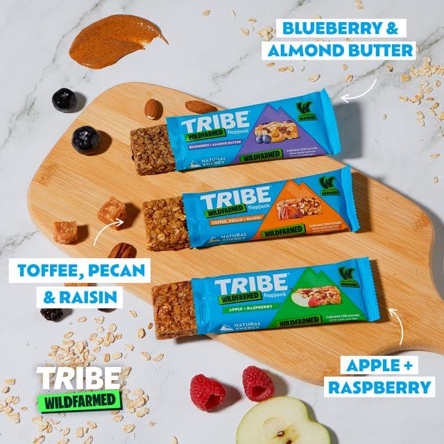Tribe Wildfarmed Apple + Raspberry Flapjack Bars 3 x 50g - gallery image 4