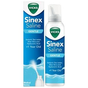 Vicks Saline 120ml 3 in 1 Action Suitable for 1 Year+ Sinex Gentle Nasal Spray