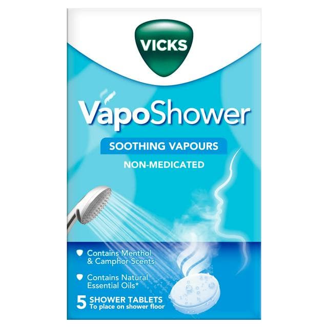 Vicks Vapo Shower with Menthol & Camphor Scents Soothing Vapors Tablets x5 - gallery image 1