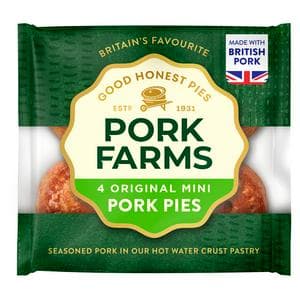 Pork Farms Original Mini Pork Pies x4 200g