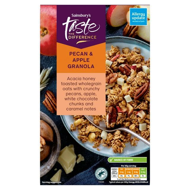 Sainsbury's Pecan & Apple Granola, Taste the Difference 500g - gallery image 1