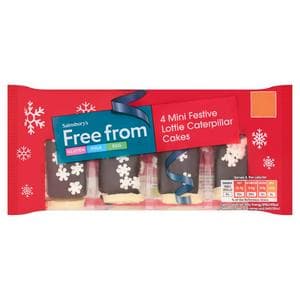 Sainsbury's Free From 4 Mini Lottie Caterpillar Cakes