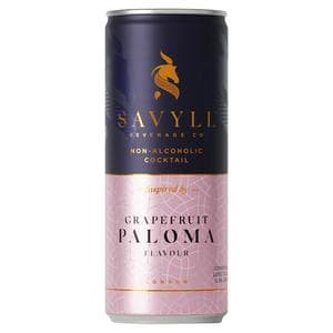Savyll Beverage Co. 250ml Alcohol Free Grapefruit Paloma Flavour Cocktail Can