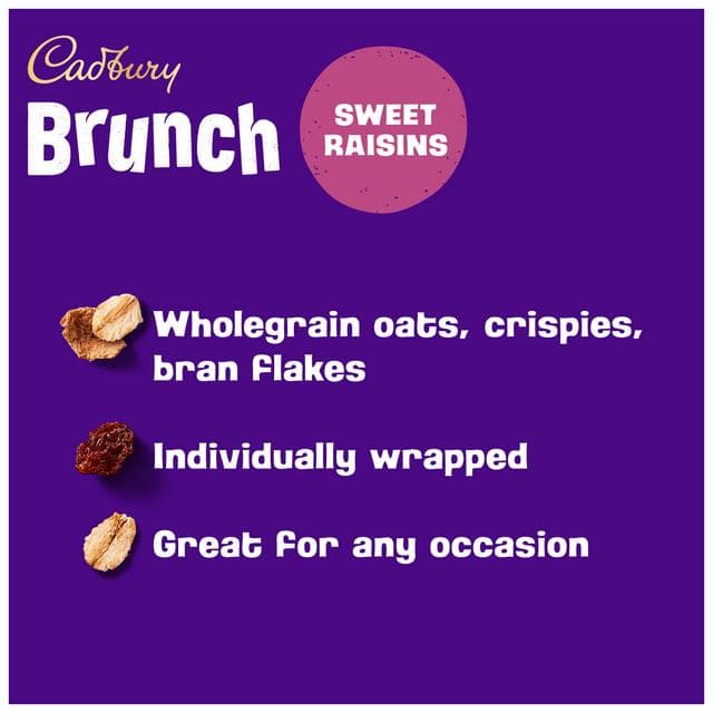 Cadbury Brunch 4 x 28g Oats Raisin Chocolate Multipack Cereal Bars - gallery image 2