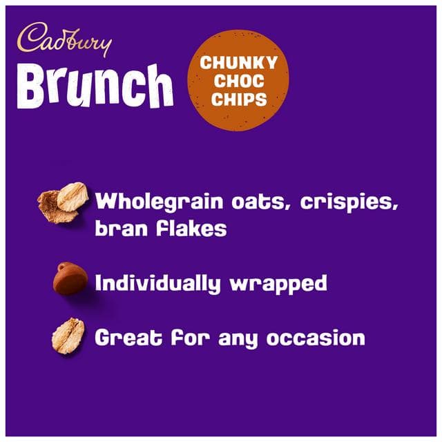 Cadbury Brunch 4 x 28g Oats Chocolate Chip Multipack Cereal Bars - gallery image 3