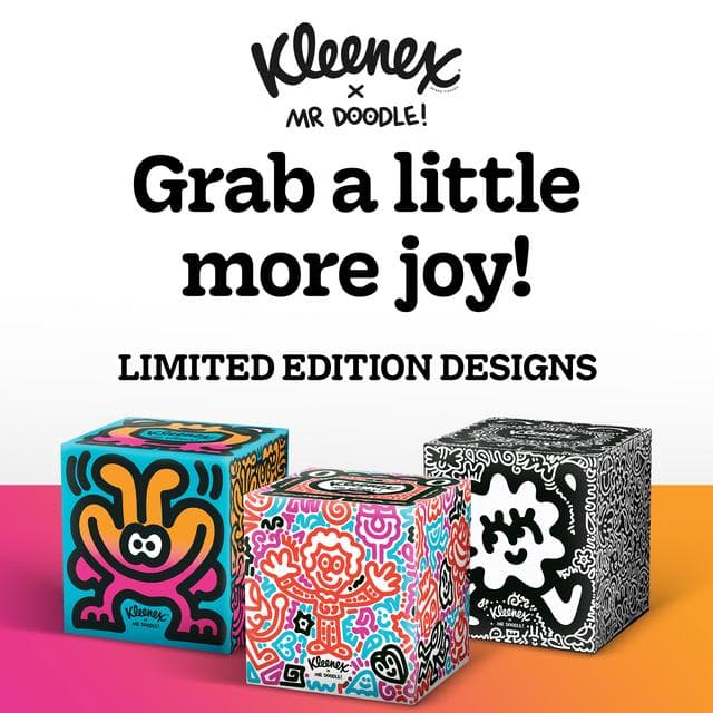 Kleenex Tissues Mr Doodle Cube Tissues Box, Limited Edition x48 - gallery image 2