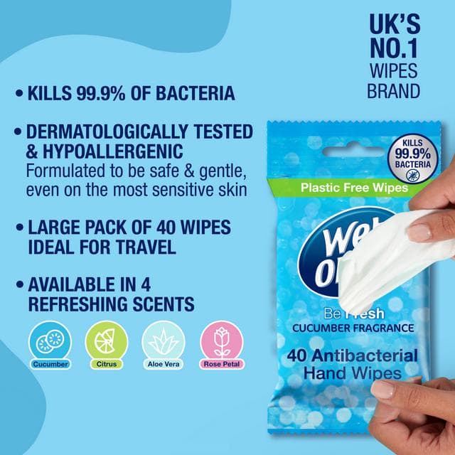 Wet Ones Be Fresh 40 x Anti-Bacterial Hand Wipes - gallery image 2
