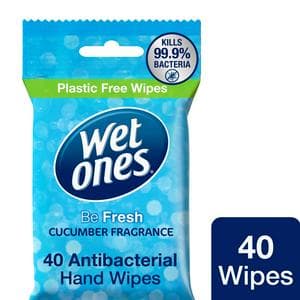 Wet Ones Be Fresh 40 x Anti-Bacterial Hand Wipes