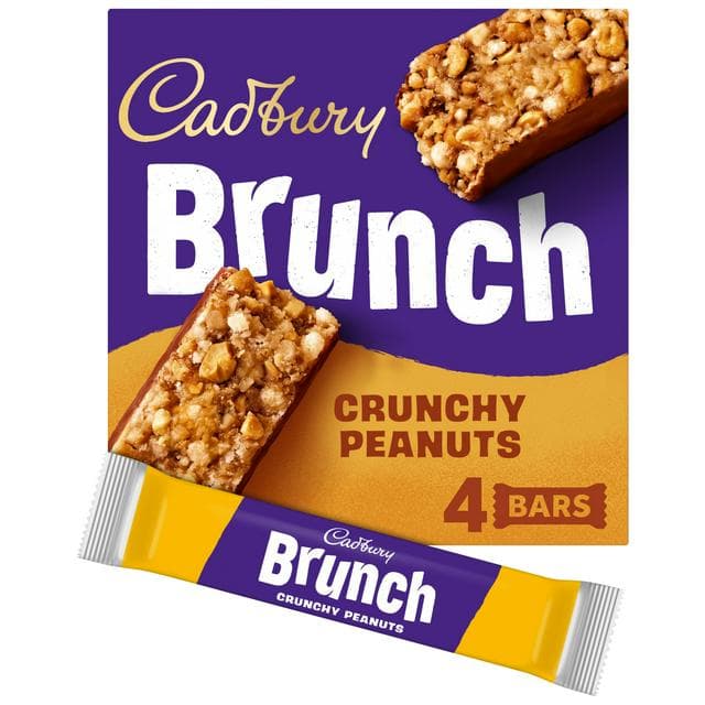 Cadbury Brunch 4 x Peanut Multipack Cereal Bars 112g - gallery image 1