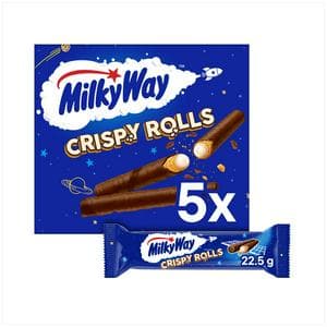 Milky Way Milk Chocolate Crispy Rolls Snack Bars Mulitpack 5x 22.5g