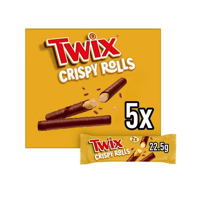 Twix Milk Chocolate Crispy Rolls Snack Bars Mulitpack 5 x 22.5g - gallery image 1