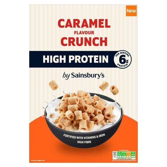 Sainsbury's 375g High Protein Caramel Flavour Crunch Breakfast Cereal - gallery image 1