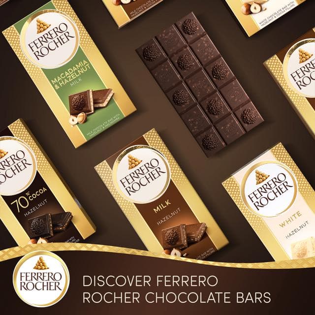 Ferrero Rocher 70% Cocoa Dark Chocolate Bar with Hazelnut & Cocoa Filling 90g - gallery image 6