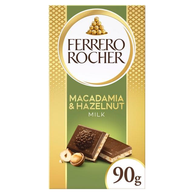 Ferrero Rocher Milk Chocolate Bar with Hazelnut & Macadamia 90g - gallery image 1