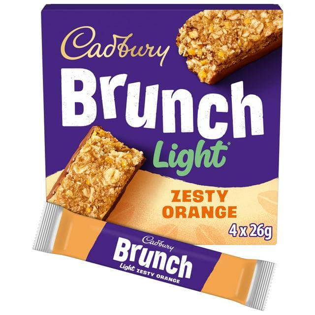 Cadbury Brunch 4 x 26g Light Orange Multipack Chocolate Cereal Bars - gallery image 1
