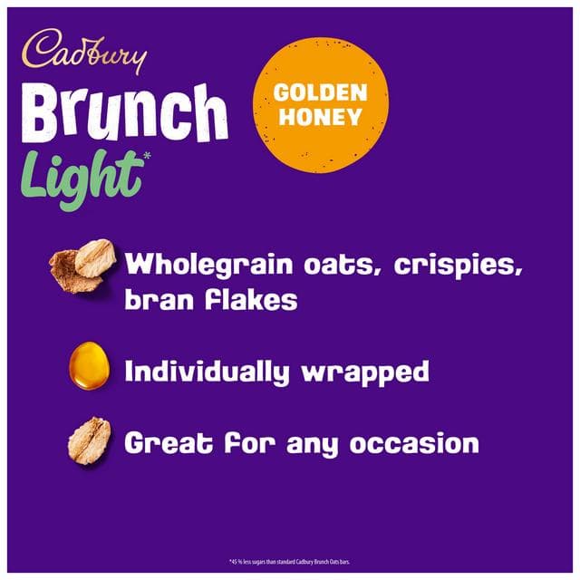 Cadbury Brunch 4 x 26g Light Honey & Oat Multipack Chocolate Cereal Bars - gallery image 3