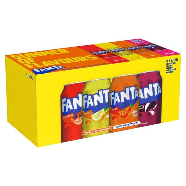 Fanta 8 x 330ml Flavours Variety Pack Cans - gallery image 1