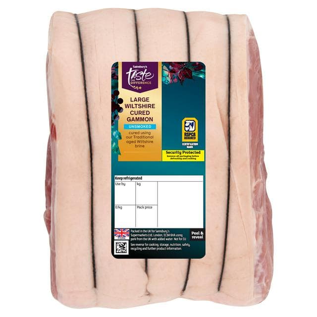 Sainsbury's Unsmoked Large Wiltshire Cured Gammon, Taste the Difference - gallery image 1