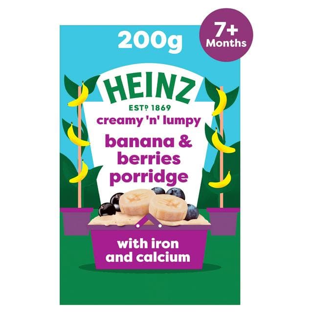 Heinz Baby Food Banana & Berries Porridge 7+ Months 200g - gallery image 1