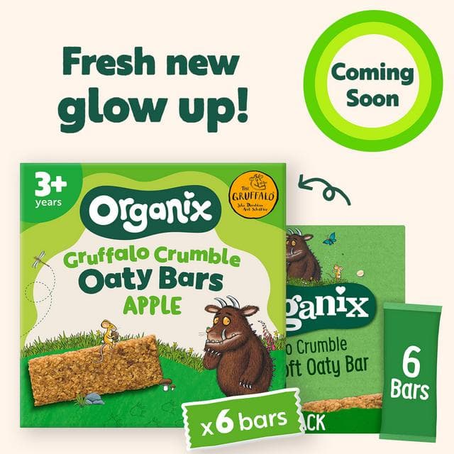 Organix 6 x 23g Gruffalo Crumble Apple Oaty Bars Toddler Multipack Snacks - gallery image 2