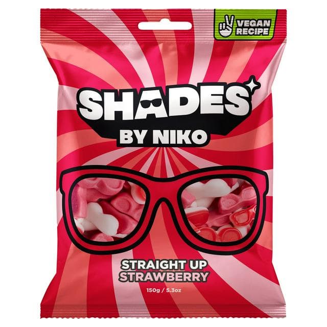 Shades by Niko Straight Up Strawberry Flavour Sweets 150g - gallery image 1