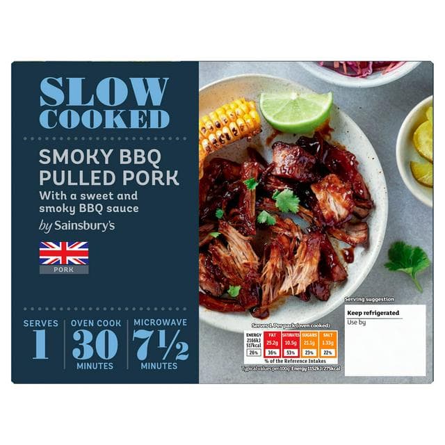 Sainsbury's Slow Cooked Smoky BBQ Pulled Pork 280g - gallery image 1