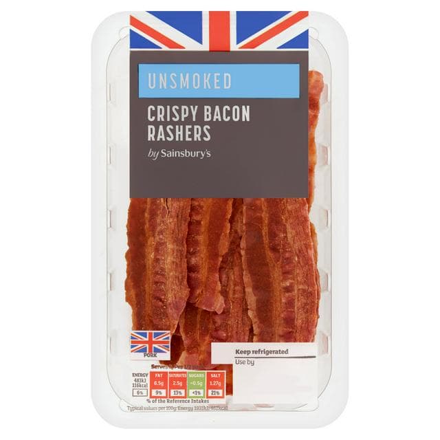 Sainsbury's Crispy Unsmoked British Bacon Rasher - gallery image 1