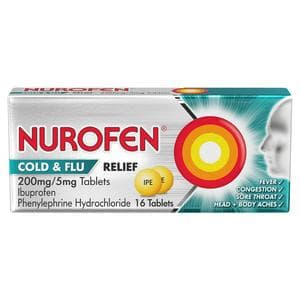 Nurofen Cold & Flu Relief 200mg/5mg Tablets x16
