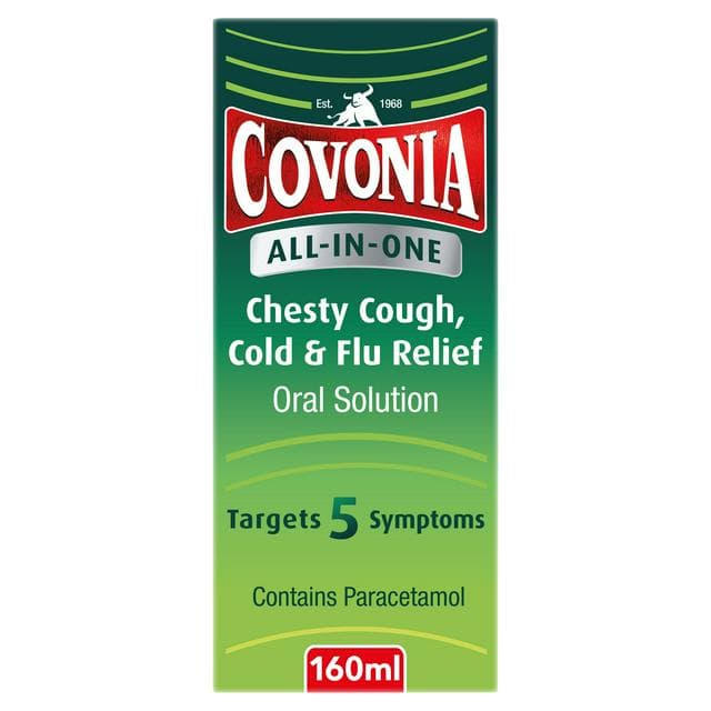 Covonia All in One Chesty Cough, Cold & Flu Relief Oral Solution 160ml - gallery image 1