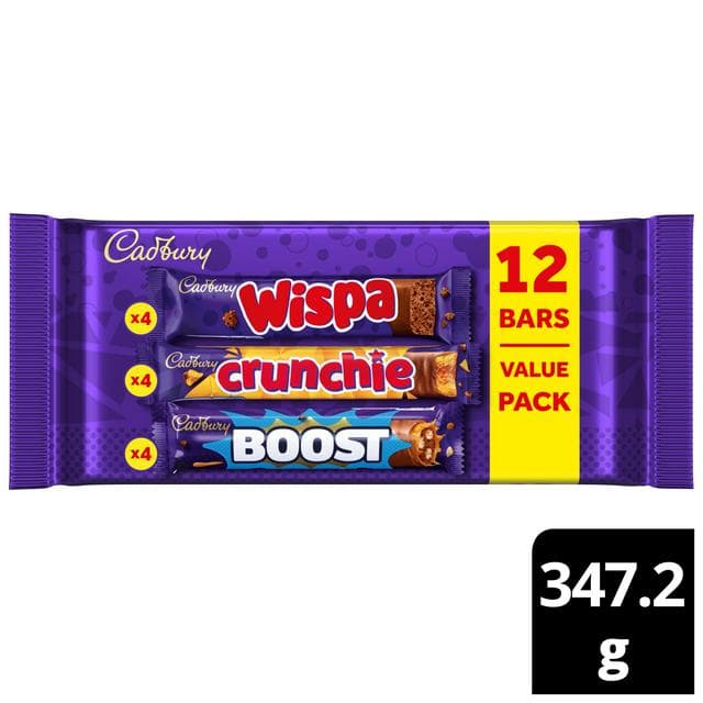Cadbury Mixed Chocolate Multipack 4x Wispa 4x Crunchie 4x Boost Pack - gallery image 1
