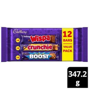 Cadbury Mixed Chocolate Multipack 4x Wispa 4x Crunchie 4x Boost Pack
