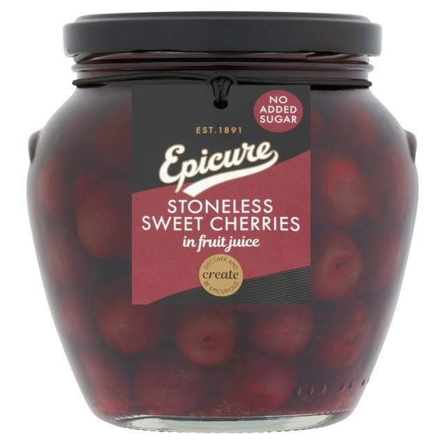 Epicure Stoneless Sweet Cherries in Fruit Juice 550g - gallery image 1