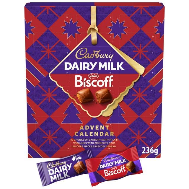 Cadbury Dairy Milk 236g Biscoff Chocolate Advent Calendar - gallery image 1