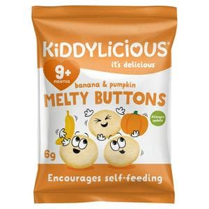 Kiddylicious Banana & Pumpkin Melty Buttons 9+ Months 6g