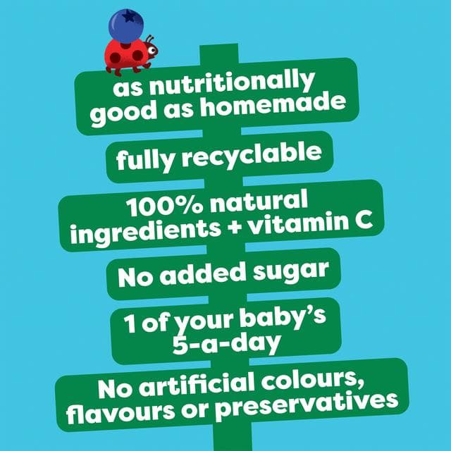 Heinz Apple & Blueberries Baby Food Fruit Pouch 6+ Months 100g - gallery image 2