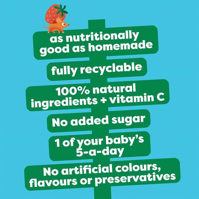 Heinz Strawberry, Banana, Raspberry & Apple Baby Food Fruit Puree Pouch 6+ Months 100g - gallery image 4