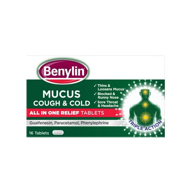 Benylin Mucus Cough & Cold All in One Tablets x16 - gallery image 1