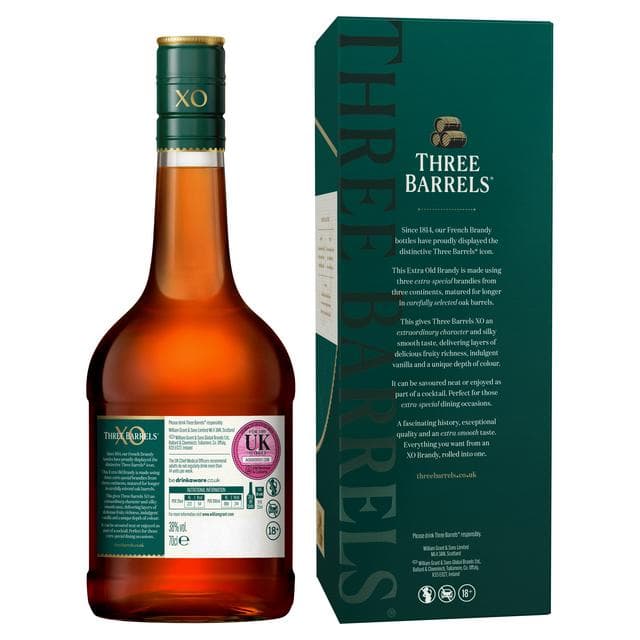 Three Barrels XO Rare Extra Old French Brandy 70cl - gallery image 2