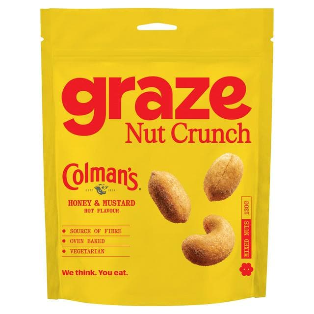 Colman's Honey & Mustard Flavoured Peanuts & Cashews 130g - gallery image 1
