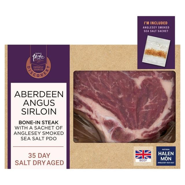 Sainsbury's Discovery (Approx.550g) 35 Day Salt Dry Aged Aberdeen Angus Sirloin Steak, Taste the Difference - gallery image 1