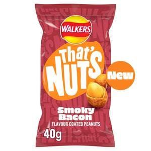 Thats Nuts Walkers Smoky Bacon Coated Peanuts Grab Bag 40g