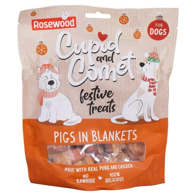 Rosewood Cupid & Comet 320g Pigs in Blankets Festive Dry Dog Food - gallery image 1