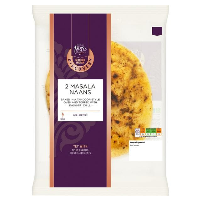Sainsbury's 260g Kashmiri Masala Naan, Taste the Difference - gallery image 1