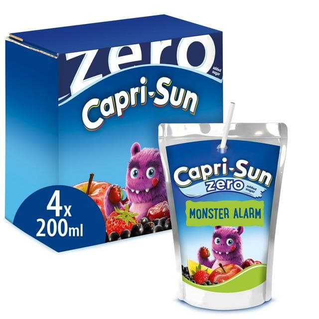 Capri Sun 4 x 200ml Zero Monster Alarm Kids Juice Drink - gallery image 1