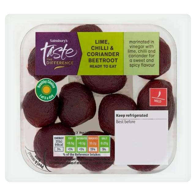 Sainsbury's 200g Lime, Chilli Coriander Beetroot Salad, Taste the Difference - gallery image 1